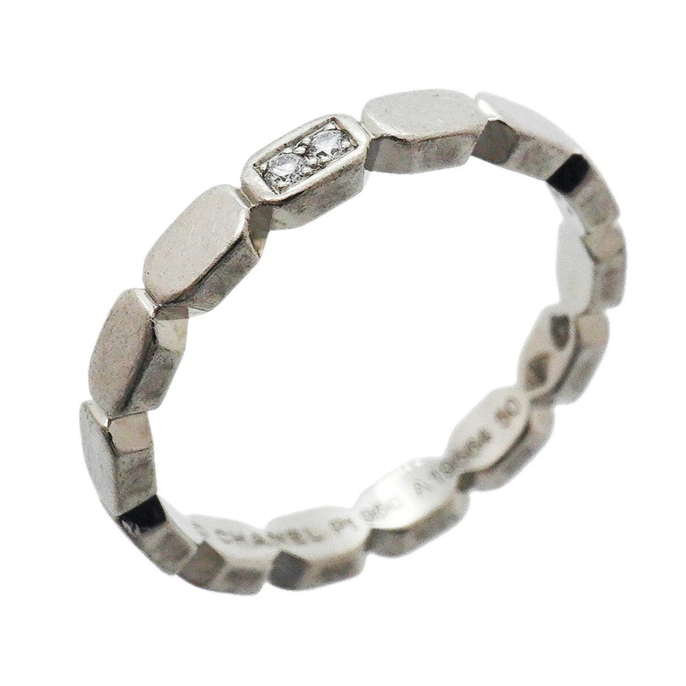 CHANEL Silver Diamond Ring #50